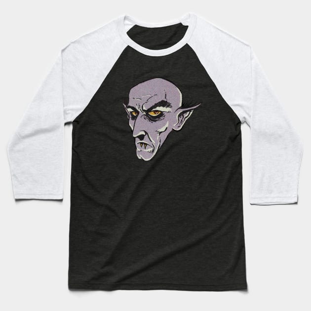 Nosferatu Baseball T-Shirt by RealmsOfNowhere